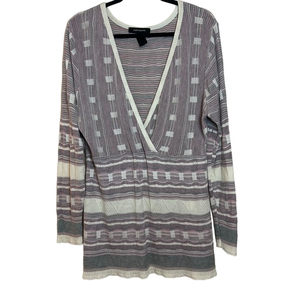 ASHLEY STEWART Long Sleeve Surplice Tunic Sweater 18/20 - Picture 1 of 10